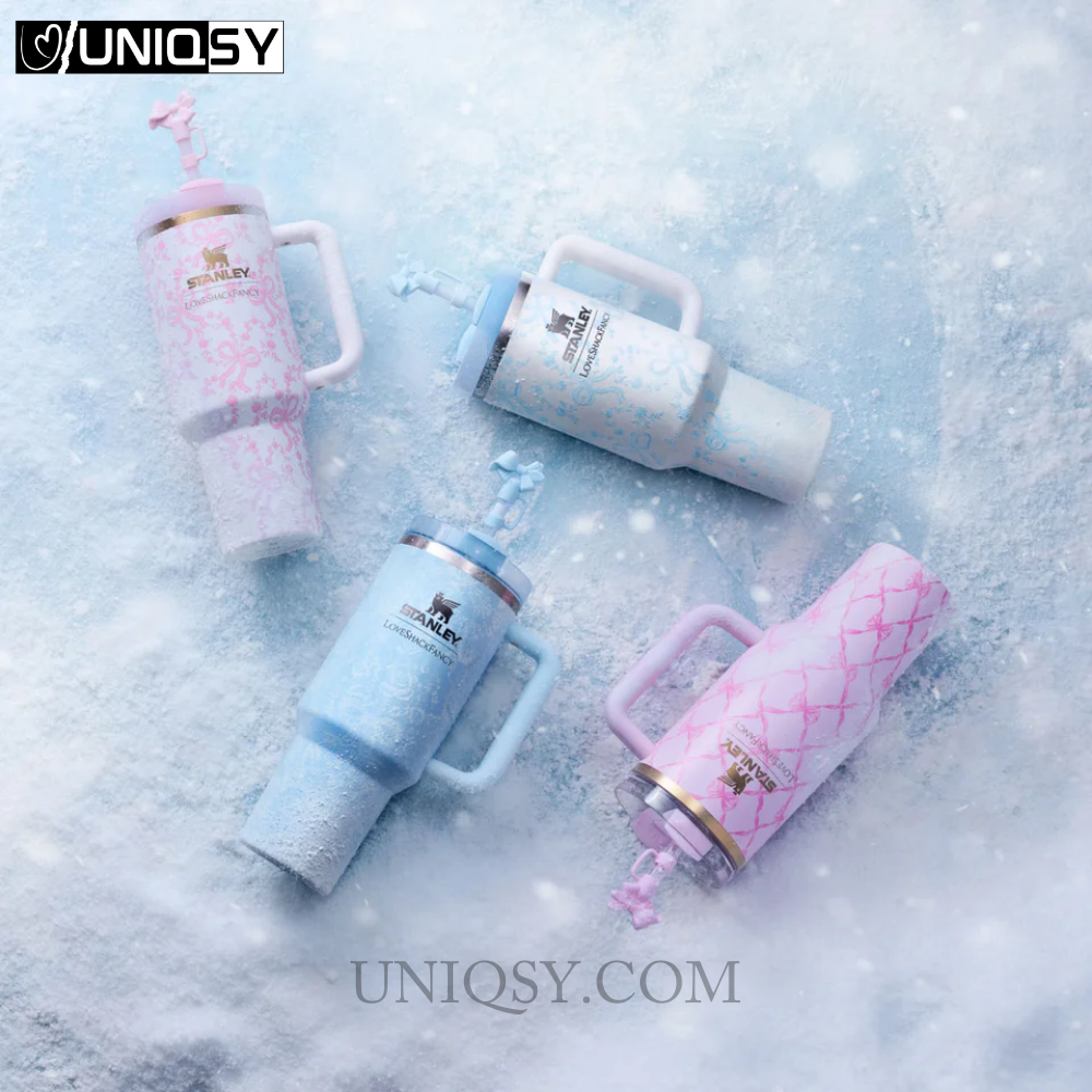Stanley X LoveShackFancy Holiday 40 OZ Tumbler - Coquette Bow Chantilly